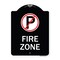 Signmission Fire Zone No Parking Symbol Heavy-Gauge Aluminum Architectural Sign, 24" x 18", BW-1824-23972 A-DES-BW-1824-23972 - alternate 1